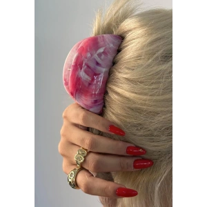 Pembe Renk Mermer Desenli Kemik Mandal Toka