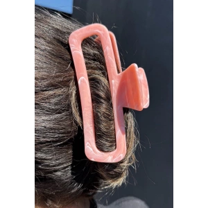 Pembe Renk Mermer Desenli Kemik Mandal Toka