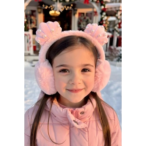 Pembe Renk Midye Figürlü İnci Detaylı Peluş Kulaklık