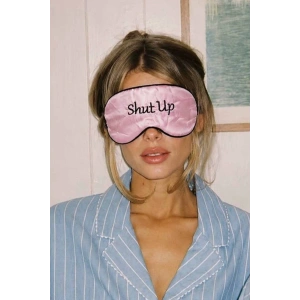Pembe Renk Shut Up Yazılı Saten Uyku Bandı