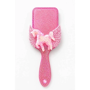 Pembe  Renk Simli Unicorn  Figürlü Saç Tarama Fırçası/Tarak