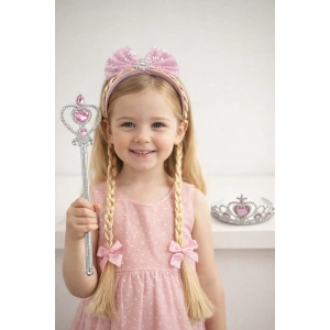 Pembe Renk Taç/Asa Set