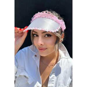 Pembe Renk Taçlı Vizör Şapka