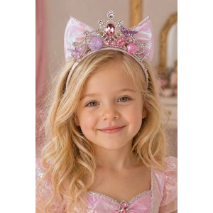 Pembe Renk Taş Detaylı Çocuk Taç