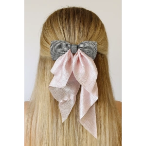 Pembe Renk Taş Detaylı Kurdele Otomat Toka