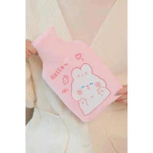 Pembe Renk Tavşan Figürlü Peluş Sıcak Su Torbası