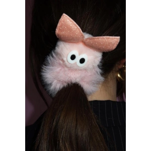 Pembe Renk Tavşan Figürlü Peluş Simit Toka