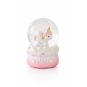 Pembe Renk Unıcorn Figürlü Işıklı Mini Kar Küresi