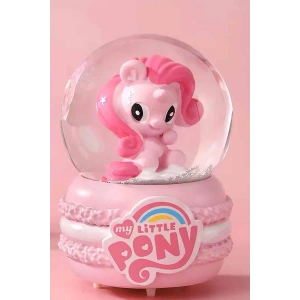 Pembe Renk Unicorn Figürlü Küçük Boy Işıklı Kar Küresi