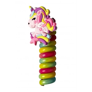 Pembe Renk Unicorn Figürlü Yaylı Spiral Toka