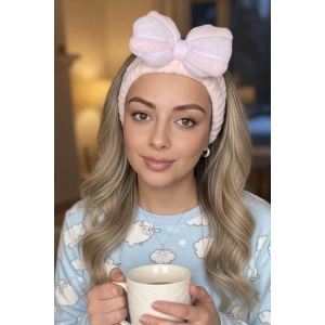 Pembe Ve Lila Renk Kurdele Figürlü Peluş Saç Bandı