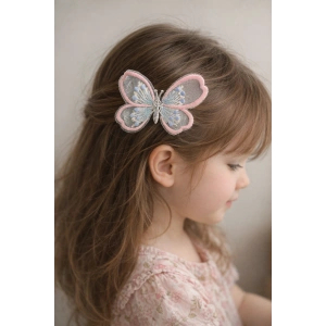 Pembe Ve Mavi Renk Kelebek Figürlü Yan Toka