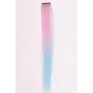 Pembe Ve Mavi Renk Simli Yan Postiş (50cm)