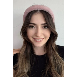 Pudra Renk Peluş Taç