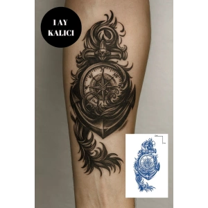Pusula Figürlü Sonradan Kararan Yarı Kalıcı Geçici Dövme Tattoo