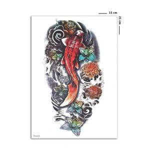 Renkli Koi Balığı Geçici Dövme Tattoo