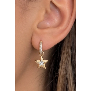 Rose Gold Renk Yıldız Figürlü Taşlı Xuping Küpe (Çift)