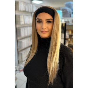 Saç Bandı Detaylı Sarı Ve Kahverengi Peruk