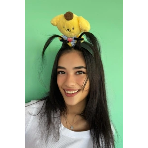 Sarı Renk Anime Figürlü Perçem Tokası Detaylı Taç