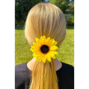 Sarı Renk Çiçek Figürlü Lastik Toka