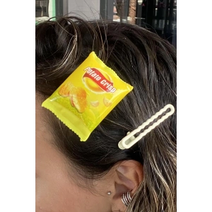 Sarı Renk Cips Paketi Figürlü Yan Toka