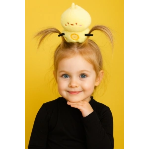 Sarı Renk Civciv Figürlü Perçem Tokası Detaylı Taç