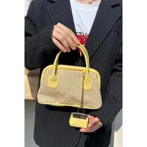 Sarı Renk Hasır Kadın Çanta