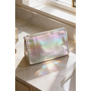 Sarı Renk Hologramlı Makyaj Çantası