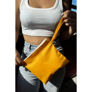 Sarı Renk Kadın Cüzdan/El Çantası (Büyük Boy)