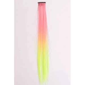 Sarı Ve Pembe Renk Simli Yan Postiş (50cm)