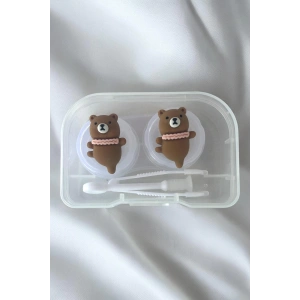 Şeffaf Renk Ayıcık Figürlü Lens Saklama Kutusu