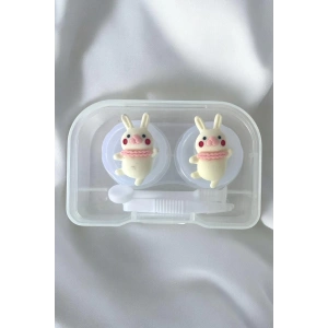 Şeffaf Renk Tavşan Figürlü Lens Saklama Kutusu