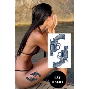 Silah Figürlü 12 Saat Sonra Kararan Geçici Dövme Tattoo