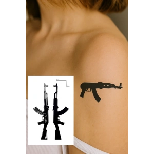 Silah Figürlü Mini Dövme Tattoo