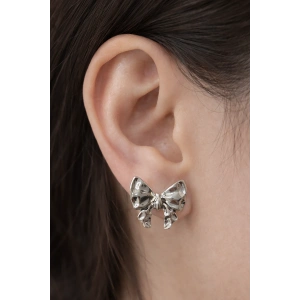 Silver Renk Kelebek Figürlü Çelik Küpe (Çift)