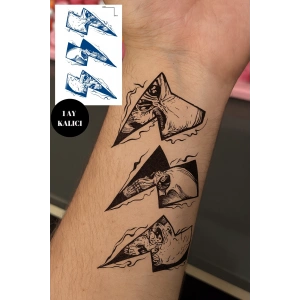 Şimşek Figürlü 12 Saat Sonra Kararan Geçici Orta Dövme Tattoo