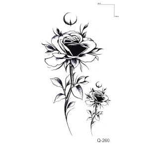 Siyah Gül Mini Geçici Dövme Tattoo