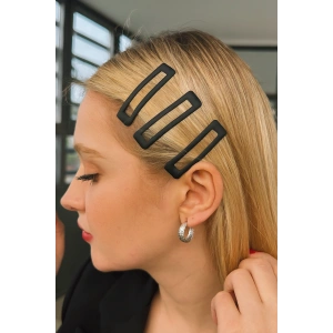 Siyah Renk 3lü Yan Toka Set