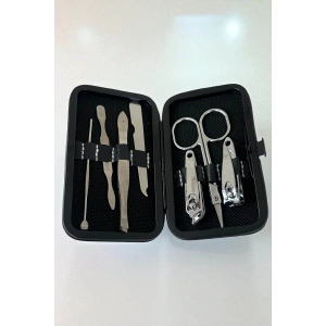 Siyah Renk 7 Parça Manikür/ Pedikür Kutulu Törpü Set