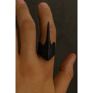 Siyah Renk Ayarlanabilir Çelik Erkek Yüzük