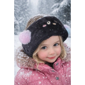 Siyah Renk Ayıcık Figürlü Peluş Kulaklık