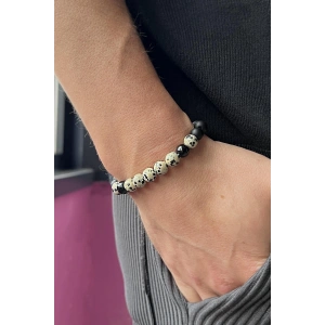 Siyah Renk Boncuk Detaylı Erkek Bileklik