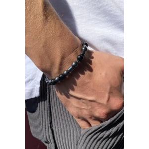 Siyah Renk Boncuk Figürlü Erkek Bileklik