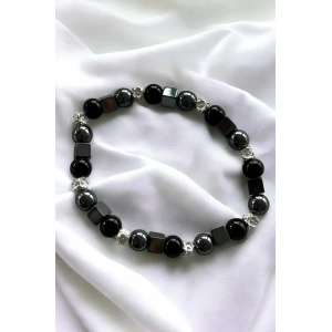 Siyah Renk Boncuklu Erkek Bileklik