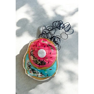 Siyah Renk Donut Figürlü Perma Paket Lastik Toka