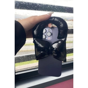 Siyah Renk Fiyonk Figürlü Telefon Aksesuarı