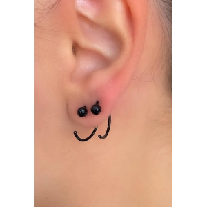 Siyah Renk Halka Küpe (Çift)