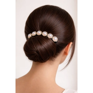 Siyah Renk İnci Detaylı Tarak Toka