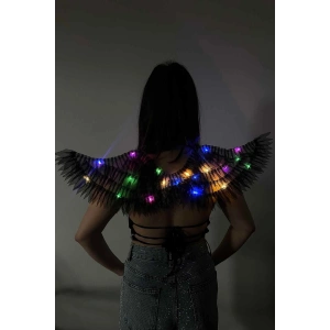 Siyah Renk Işıklı Melek Kanadı