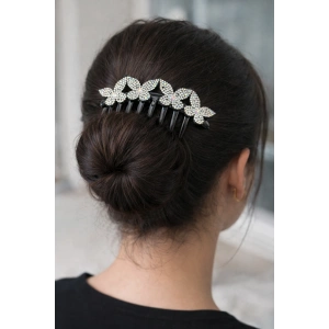 Siyah Renk Kelebek Detaylı Tarak Toka